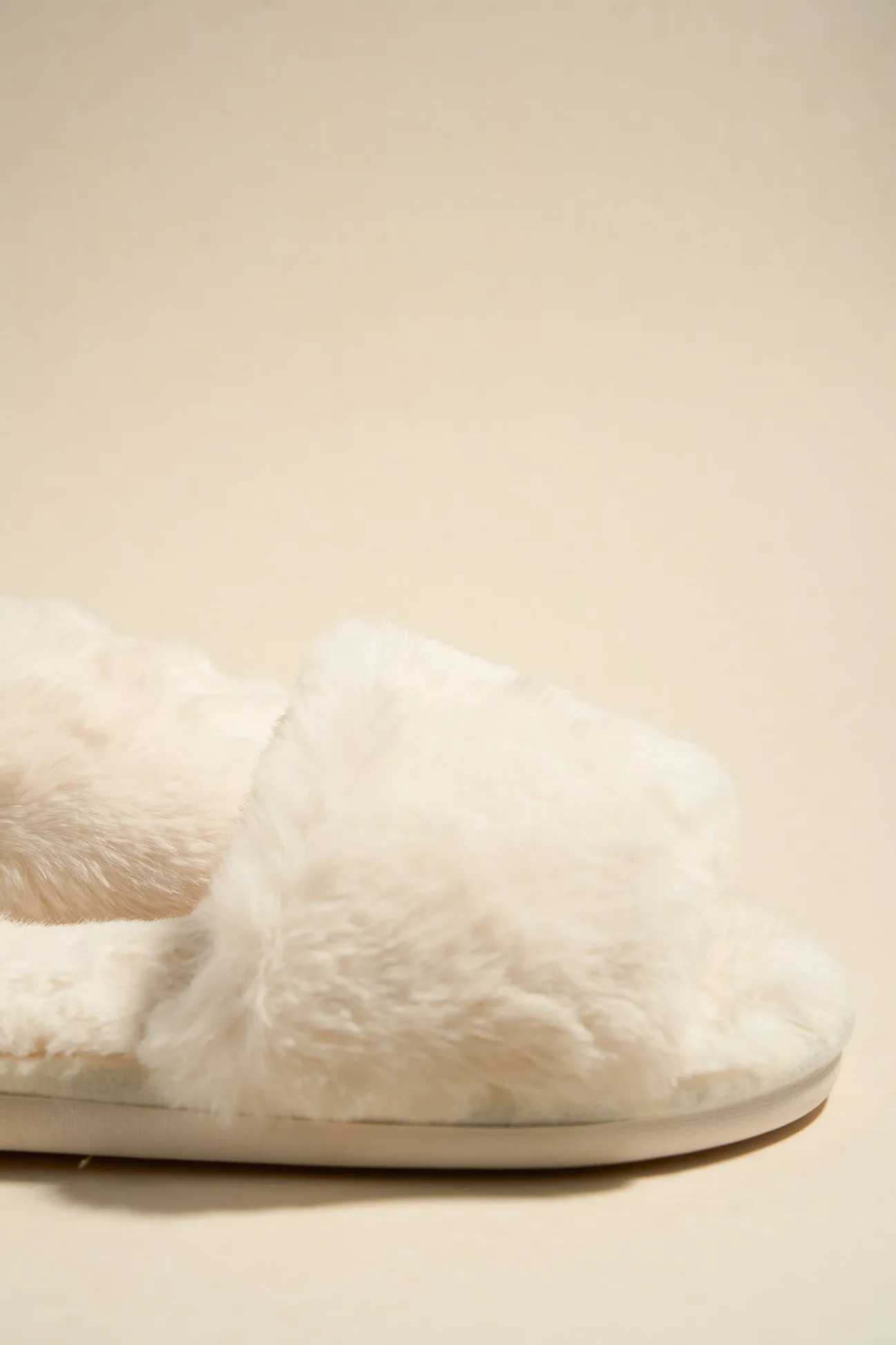 Love Lulu Warm Cream Fluffy Slippers