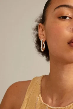 Pilgrim Wave Recycled Wavey Hoops Silver-Plated EOL Earrings