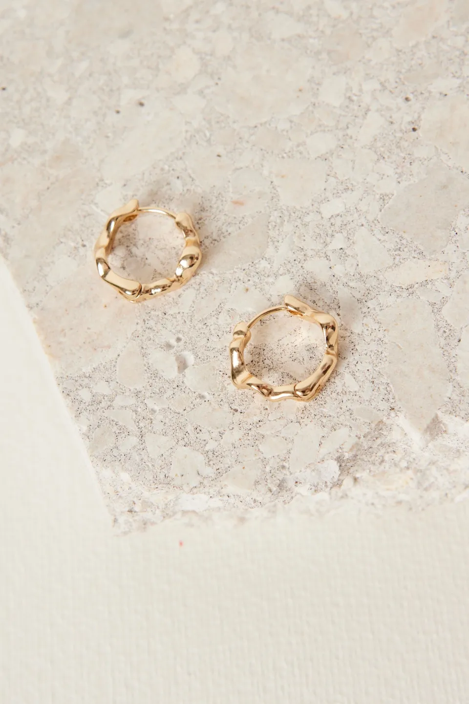 Humble + Heart Wavey Hoop Gold Earrings