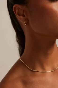 Humble + Heart Wavey Hoop Gold Earrings