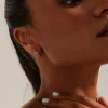 Humble + Heart Wavey Hoop Rhodium Earrings