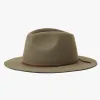 Brixton Wesley Fedora Military Olive Wool Felt Hat