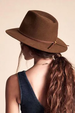 Brixton Wesley Packable Fedora Coffee Hat
