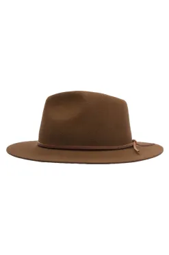 Brixton Wesley Packable Fedora Coffee Hat