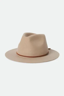 Brixton Wesley Sand Brown Fedora Hat