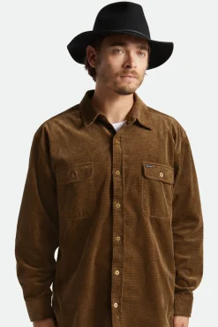 Brixton Wesley Washed Black Fedora Wool Felt Hat