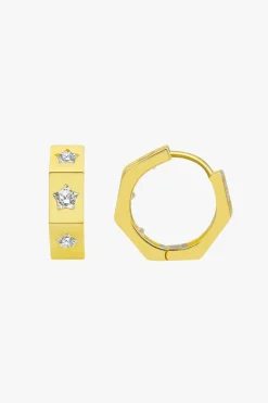 Silver Linings Whistledown Starburst Gold Hoop Earrings