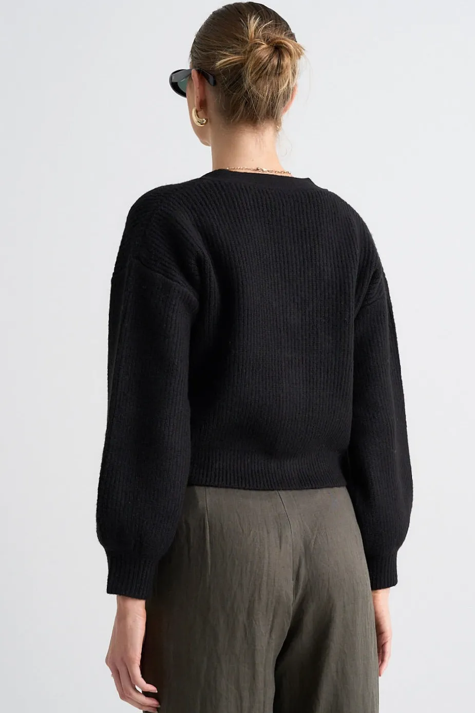 Among the Brave Wholesome Black Chunky Knit Cardigan