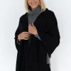 Humidity Lifestyle Wide Wrap Cotton Black Scarf