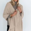 Humidity Lifestyle Wide Wrap Cotton Latte Scarf