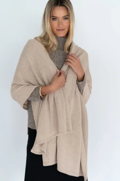 Humidity Lifestyle Wide Wrap Cotton Latte Scarf