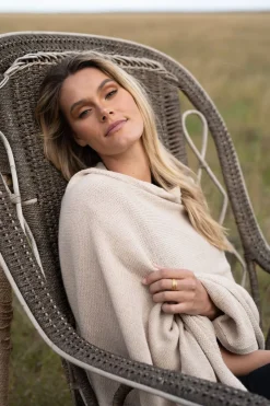 Humidity Lifestyle Wide Wrap Cotton Latte Scarf
