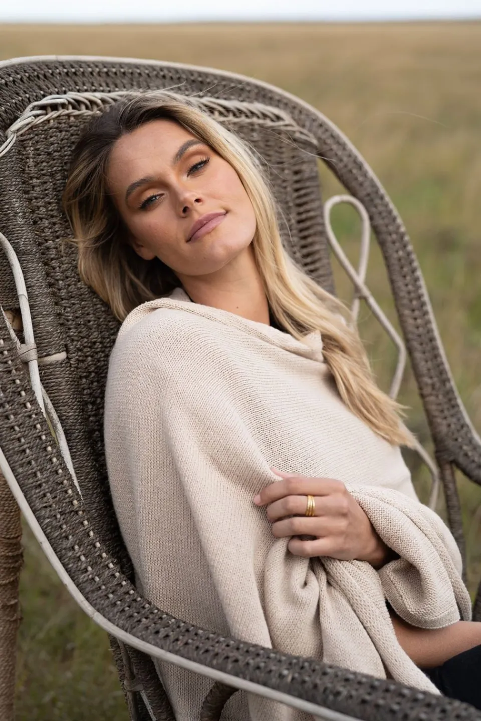 Humidity Lifestyle Wide Wrap Cotton Latte Scarf