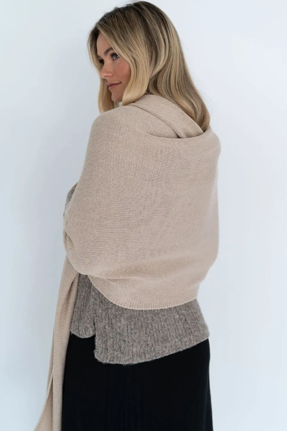 Humidity Lifestyle Wide Wrap Cotton Latte Scarf