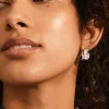 Pilgrim Willpower Wavy EOL Recycled Silver Plated Huggie Hoop Earrings