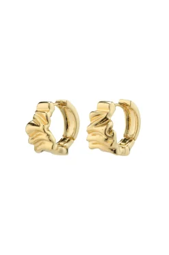 Pilgrim Willpower Wavy Recycled Gold Plated Huggie Hoop Earrings