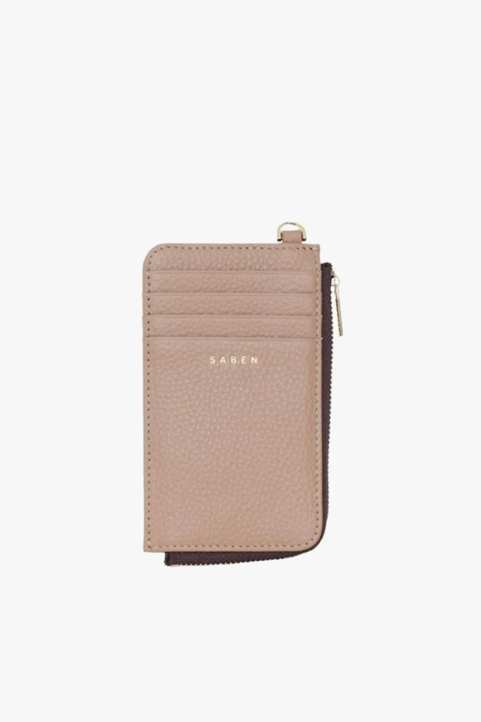 Saben Winona Taupe Leather Card Holder