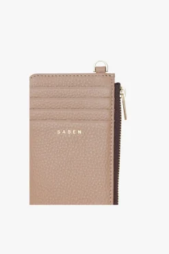 Saben Winona Taupe Leather Card Holder
