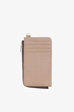Saben Winona Taupe Leather Card Holder