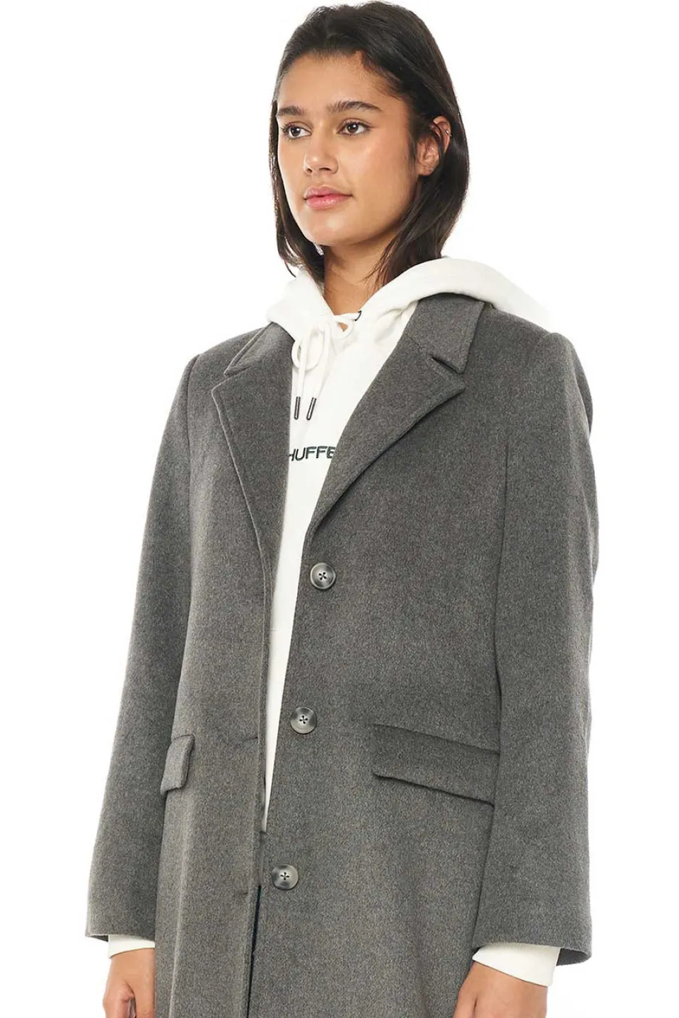 Huffer Wolf Granite Longline Coat