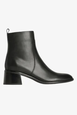 EOS Wyona Black Ankle Mid Heel Leather Boot