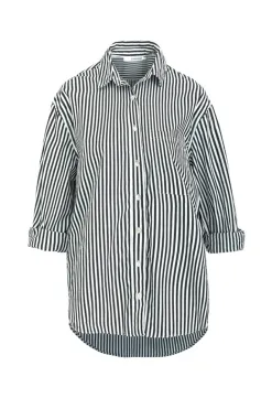 Stories be Told You Got This Black Stripe Poplin Oversized Shirt