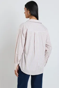 Stories be Told You Got This Ecru Stripe Poplin Oversized Shirt