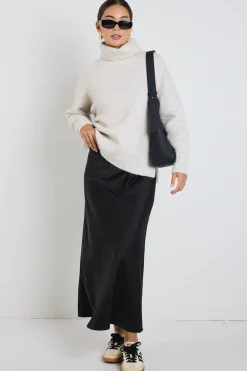 Among the Brave Zealous Oat Marle Roll Neck Super Soft Knit Jumper