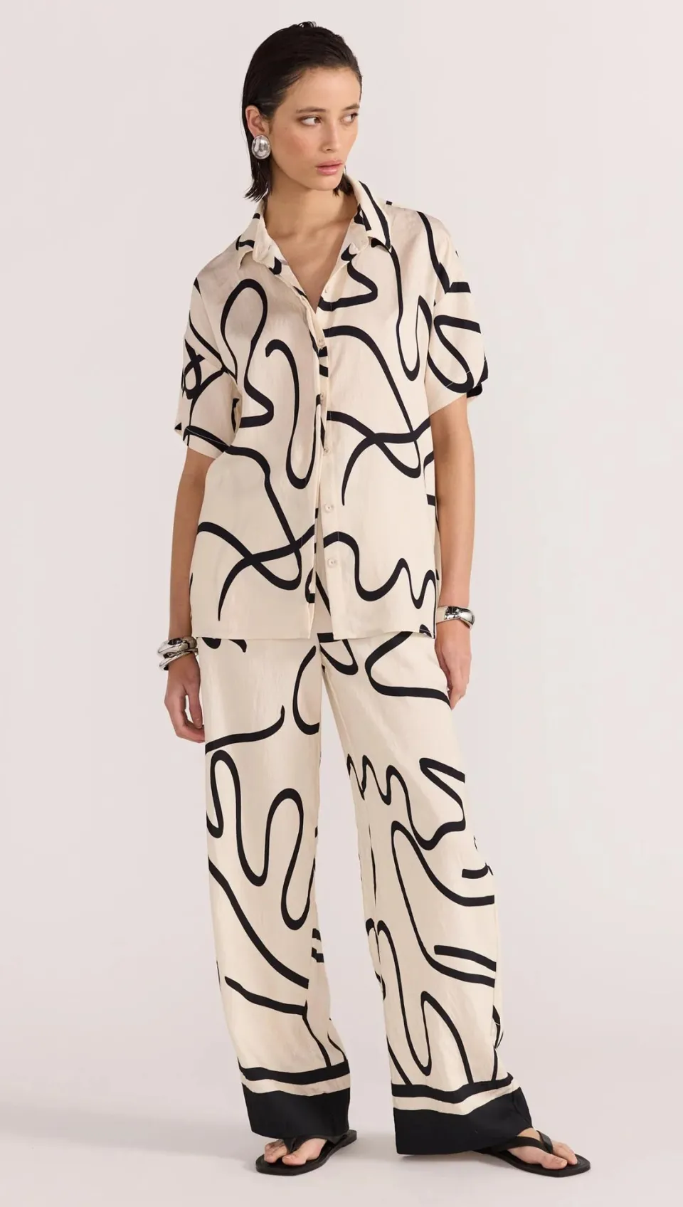 Staple The Label Zenith Cream Abstract Resort SS Shirt