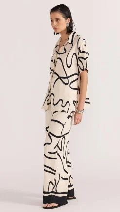 Staple The Label Zenith Cream Abstract Resort SS Shirt