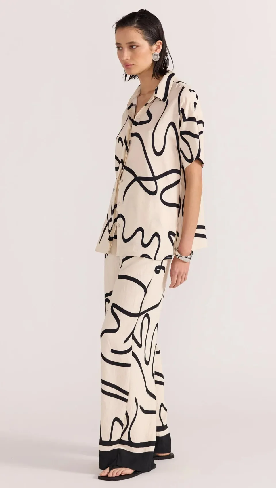 Staple The Label Zenith Cream Abstract Resort SS Shirt