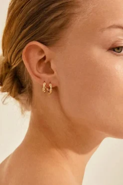 Pilgrim Zion Gold EOL Twist Hoop Earring