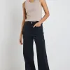 Among the Brave Zoey Black Denim High Rise Wide Leg Pocket Jean