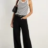 Among the Brave Zoey Black Tailored High Rise Wide Leg Pocket Pants