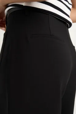 Among the Brave Zoey Black Tailored High Rise Wide Leg Pocket Pants