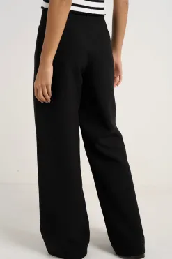 Among the Brave Zoey Black Tailored High Rise Wide Leg Pocket Pants