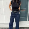 Among the Brave Zoey Indigo High Rise Wide Leg Pocket Jean