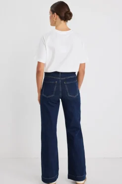 Among the Brave Zoey Indigo High Rise Wide Leg Pocket Jean