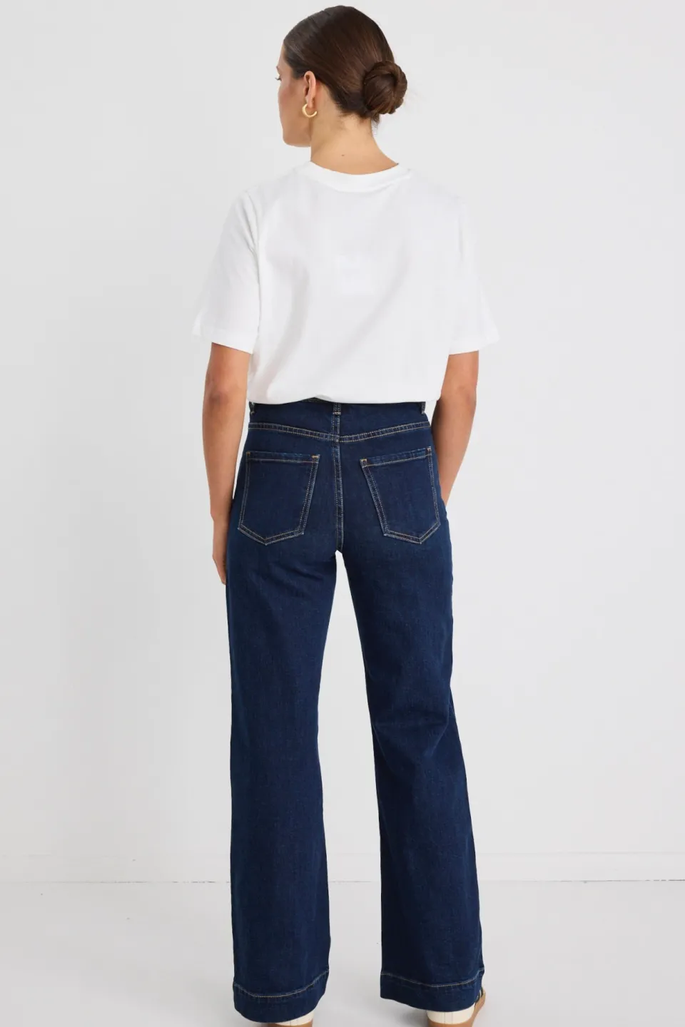 Among the Brave Zoey Indigo High Rise Wide Leg Pocket Jean