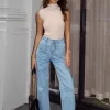 Among the Brave Zoey Light Blue High Rise Wide Leg Pocket Jean