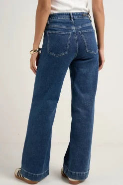 Among the Brave Zoey Mineral Blue High Rise Wide Leg Pocket Jean