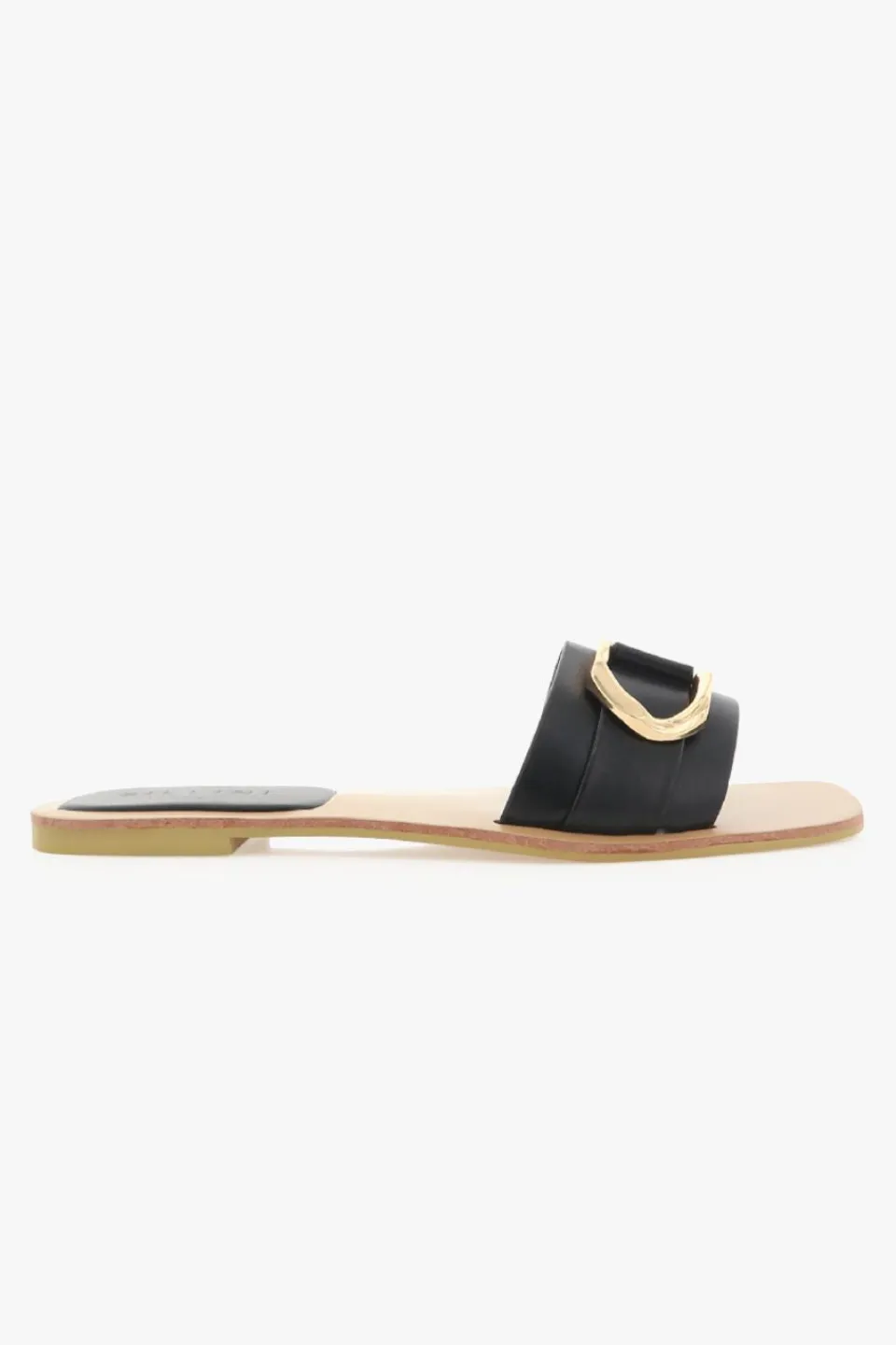 Billini Zoia Black Gold Buckle Slide