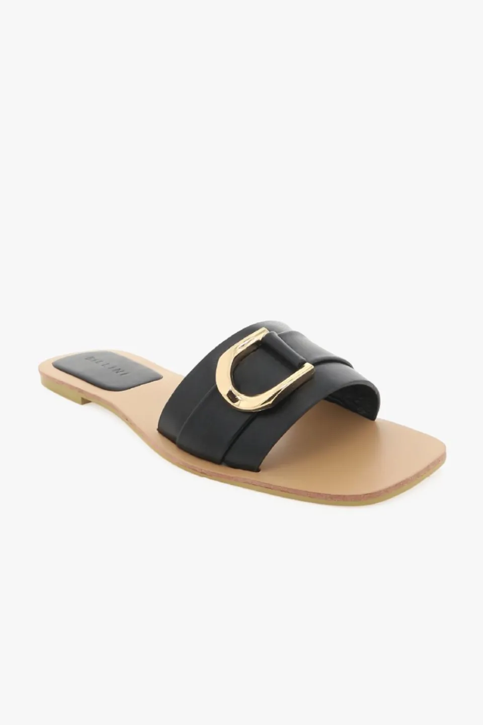 Billini Zoia Black Gold Buckle Slide